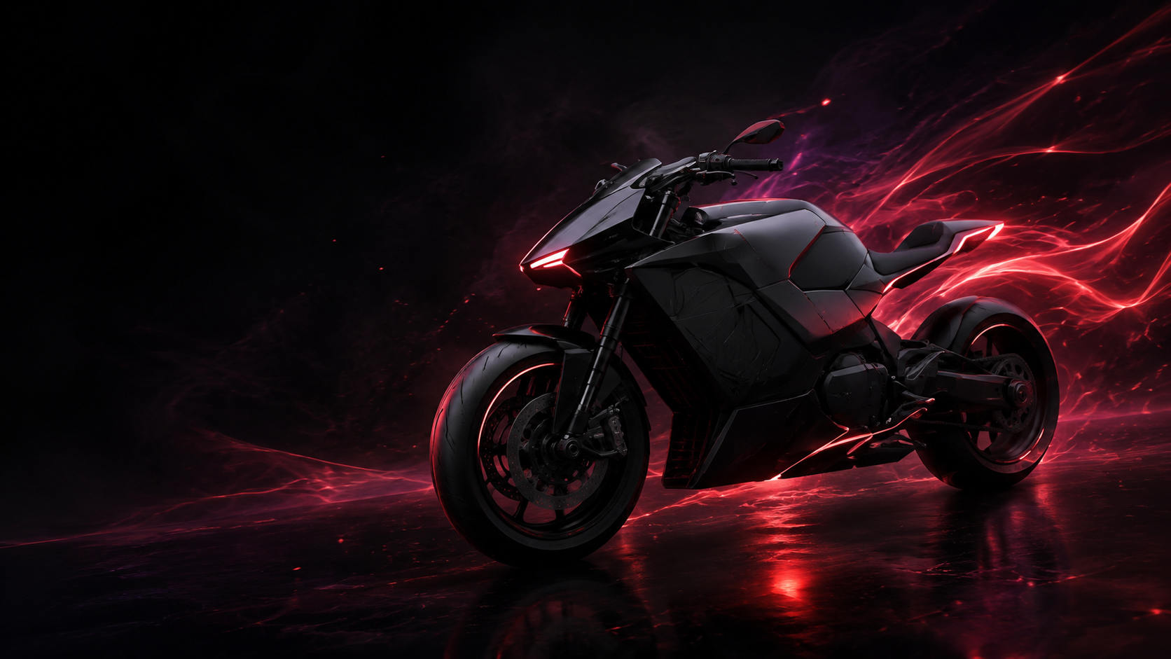 Futuristic electric motorcycle concept created with NEURA